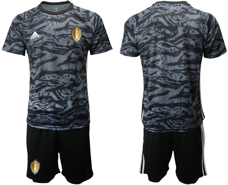 Men 2021 European Cup Belgium black goalkeeper Soccer Jersey1->belgium jersey->Soccer Country Jersey